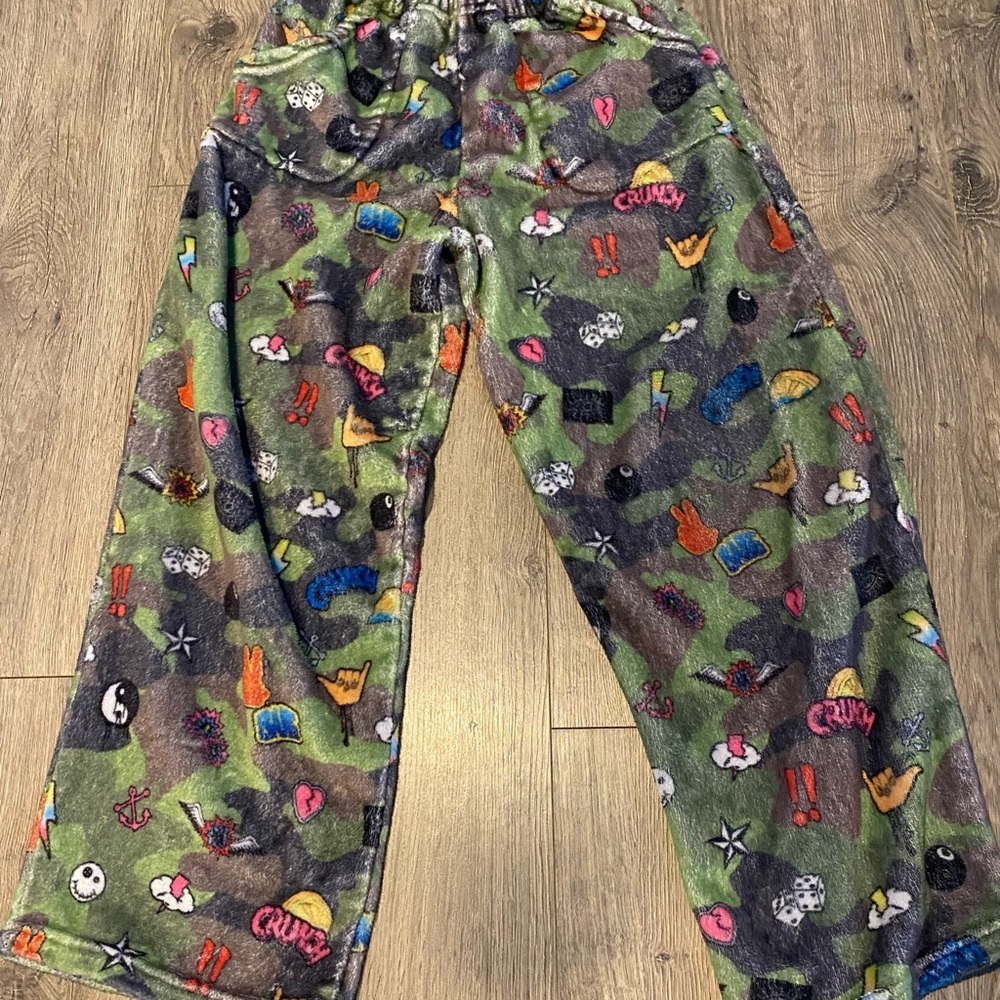 Iscream Camo Pajama Lounge Fuzzy Pants Size 10-12 boutique soft nwot PJ’s scully